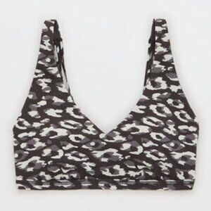 NEW‎ OFFLINE by Aerie Goals Plunge Sports Bra Gray Size S